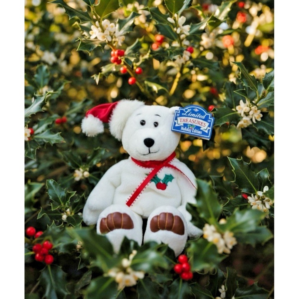 Limited Treasures Heavenly Holly Bear 1998 Vintage Christmas Plush In Box New